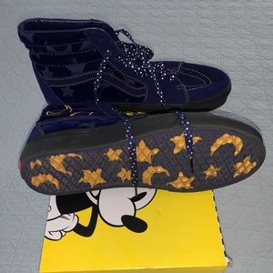 Navy blue and gold Mickey Mouse sorcerer Vans